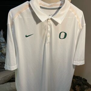 Nike White Polo Shirt with Green Accents